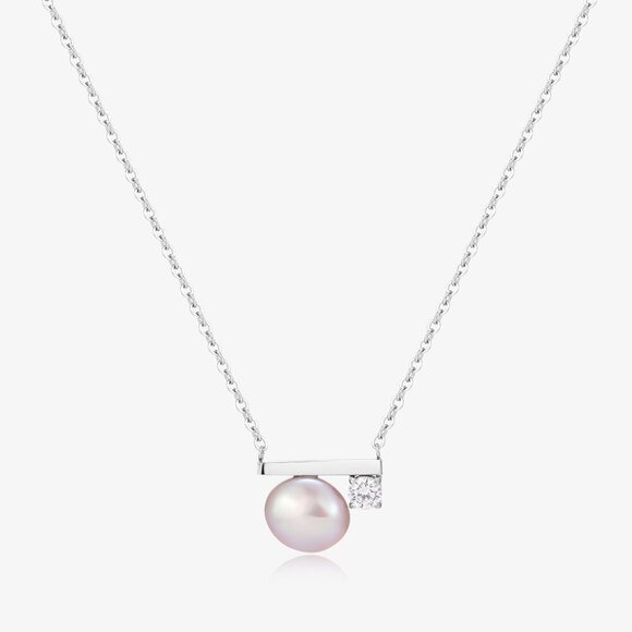 Simple Balance Design Freshwater Pearl Necklace - Picture 5 of 5